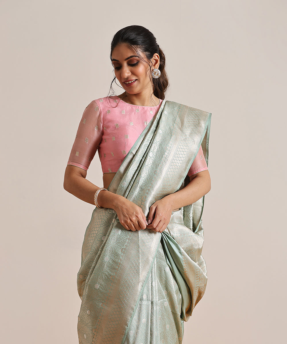 Light_Green_Handloom_Pure_Katan_Silk_Kimkhab_Banarasi_Saree_With_Silver_Zari_WeaverStory_01