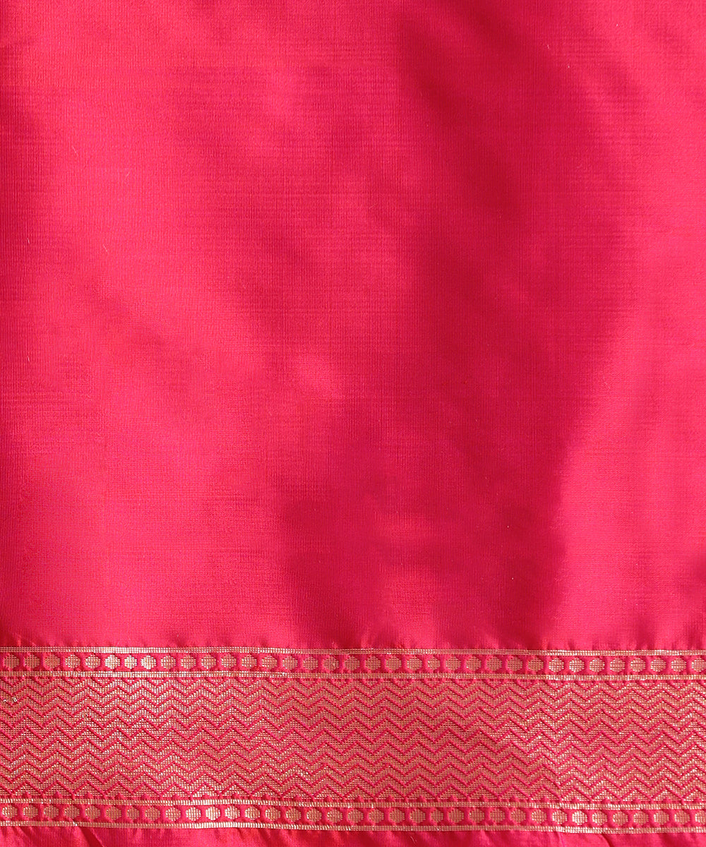 Handloom_Orange_Meenakari_Banarasi_Patola_Saree_With_Pink_Border_WeaverStory_05