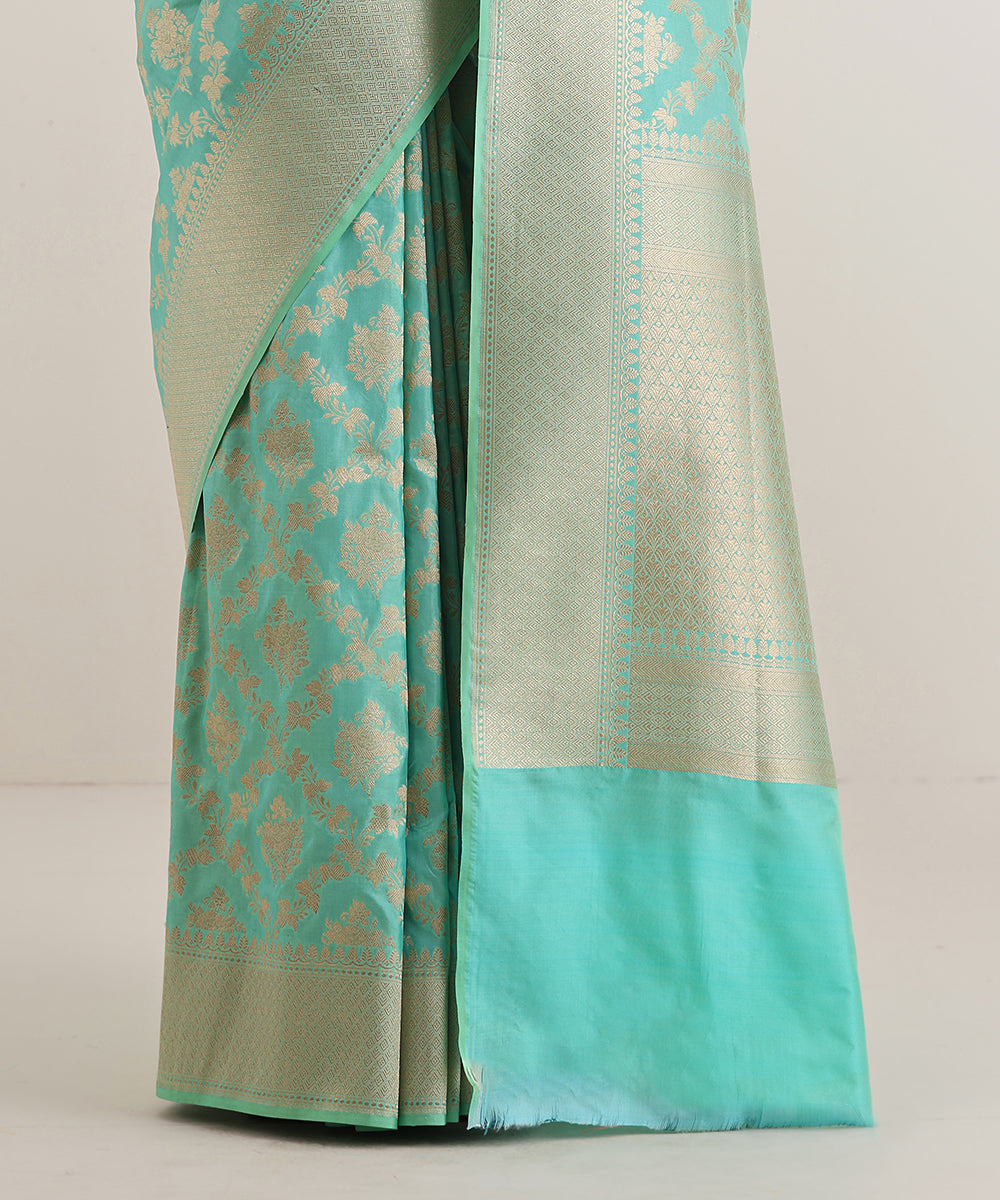 Mint_Green_Double_Shade_Handloom_Pure_Katan_Silk_Banarasi_Saree_With_Jaal_WeaverStory_04