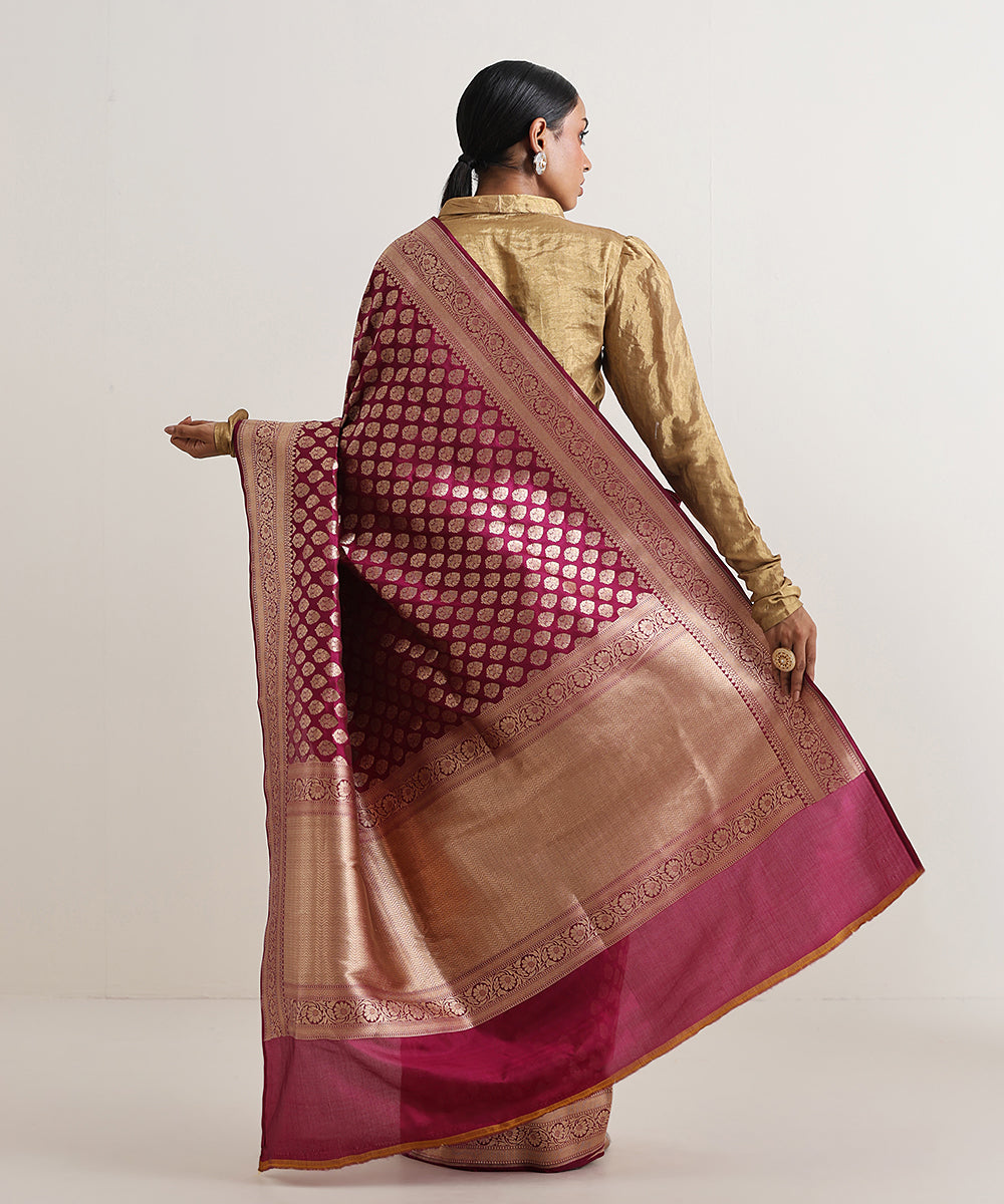 Purple_Handloom_Pure_Katan_Silk_Banarasi_Saree_With_Cutwork_Golden_Booti_WeaverStory_03
