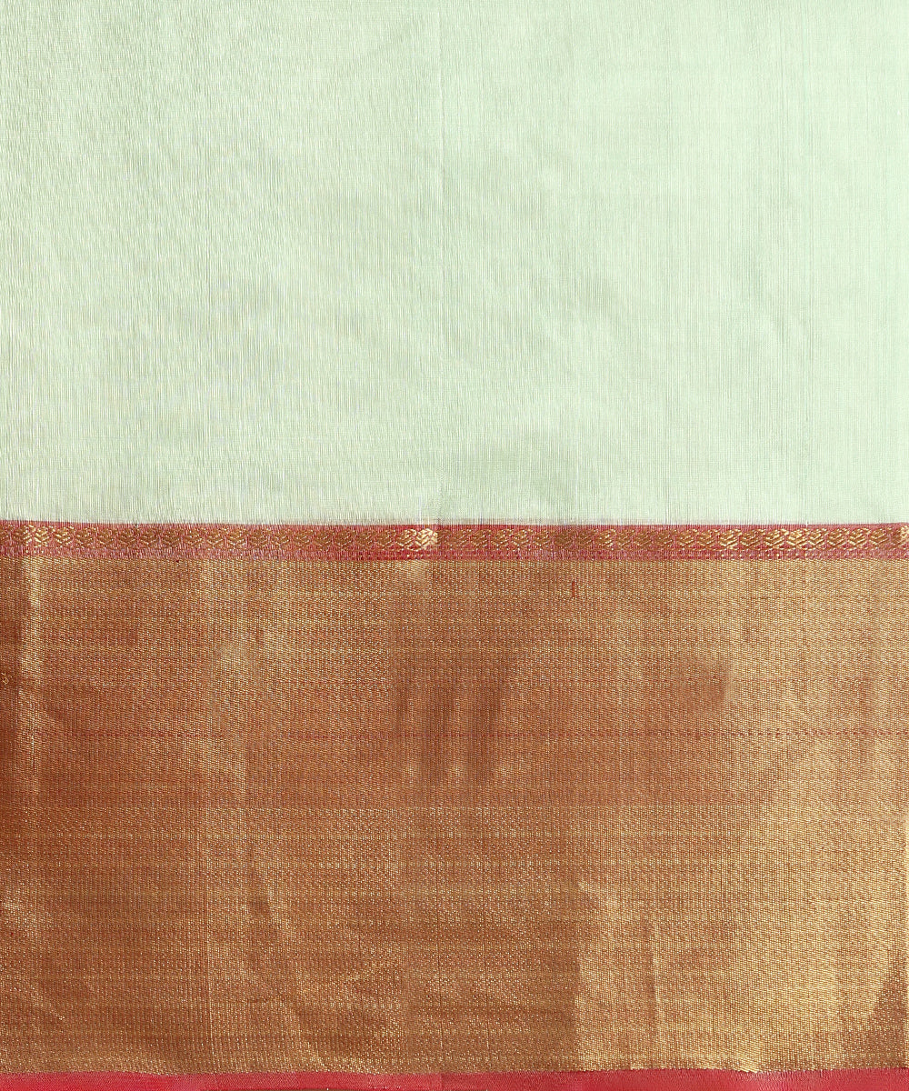 Mint_Green_Handloom_Pure_Silk_Chnaderi_Saree_With__Golden_Striped_And_Nakshi_Border_WeaverStory_06