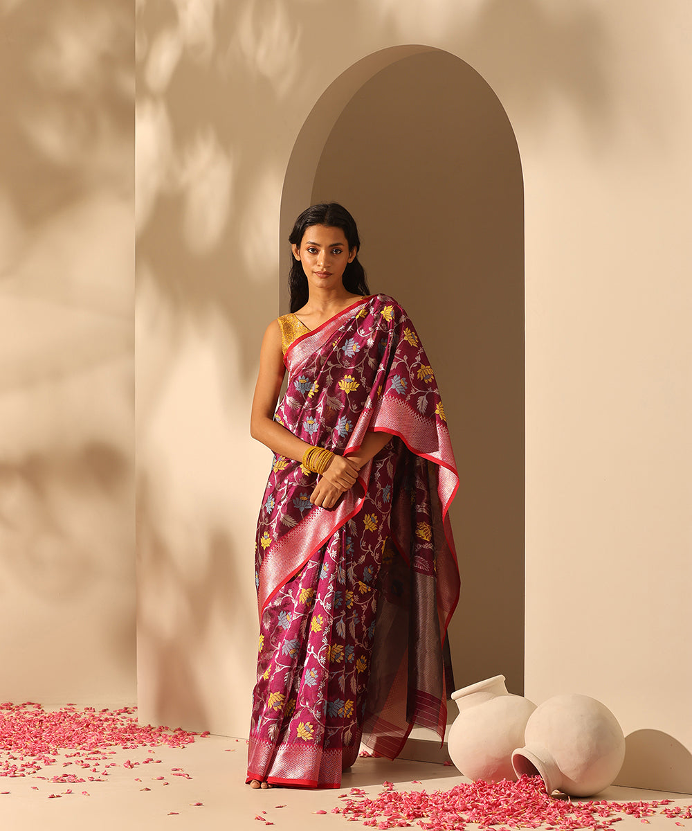 Handloom_Purple_Pure_Chanderi_Silk_Saree_With_All_Over_Meenakari_Jaal_WeaverStory_02
