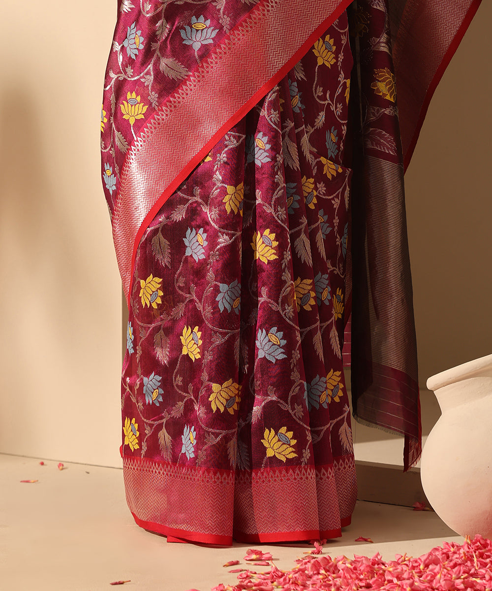 Handloom_Purple_Pure_Chanderi_Silk_Saree_With_All_Over_Meenakari_Jaal_WeaverStory_04