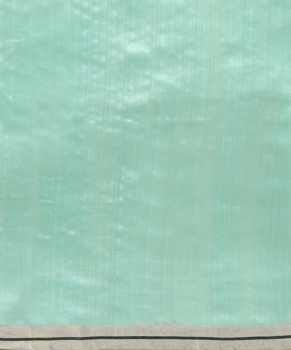 Handloom_Pastel_Mint_Green_Pure_Chanderi_Silk_Saree_With_Triangle_Booti_WeaverStory_05