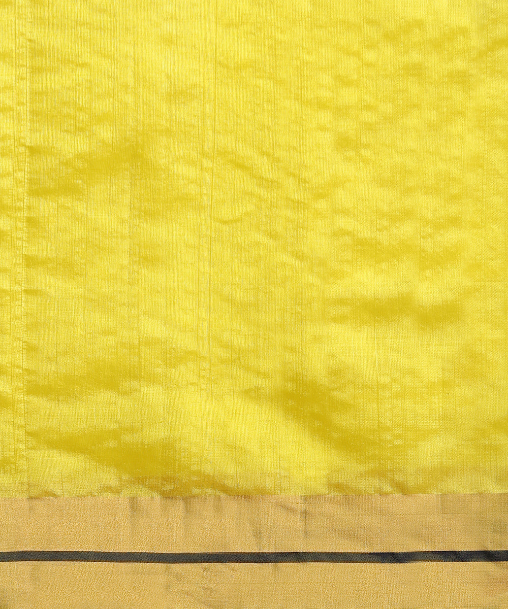 Handloom_Neon_Yellow_Pure_Chanderi_Silk_Saree_With_Zari_Jaal_WeaverStory_05