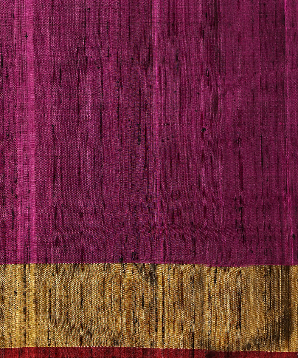Rani_Pink_Handloom_Pure_Raw_Silk_Single_Ikat_Patola_Saree_With_Gold_Tissue_Border_WeaverStory_05