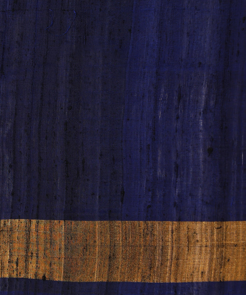 Blue_Handloom_Pure_RawSilk_Single_Ikat_Patola_Saree_With_Gold_Tissue_Border_WeaverStory_05