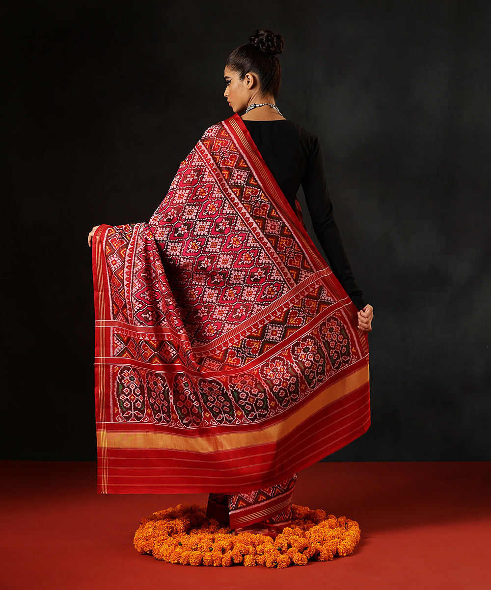 Handloom_Maroon_Pure_Mulberry_Silk_Single_Ikat_Patola_Saree_WeaverStory_03