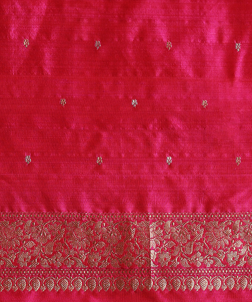 Handloom_Hot_Pink_Pure_Katan_Silk_Banarasi_Saree_With_Kadhwa_Booti_WeaverStory_05