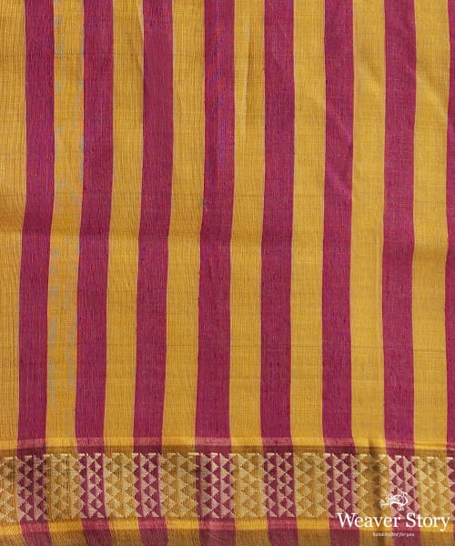 Purple_And_Mustard_Handloom_Mystical_Stripes_Tussar_Silk_Saree_With_Warp_Pallavi_Border_WeaverStory_05