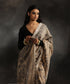 Beige_Handloom_Pure_Tusser_Munga_Dhakai_Jamdani_Saree_With_All_Over_Black_Leaves_WeaverStory_01