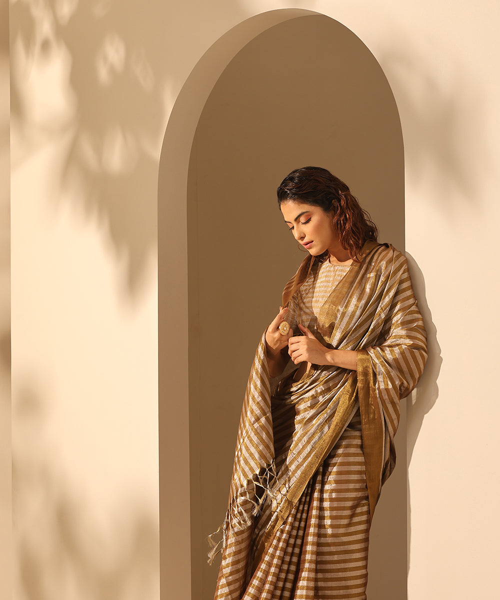 Handloom_Pure_Chanderi_Tissue_Silk_All_Over_Striped_Saree_WeaverStory_01