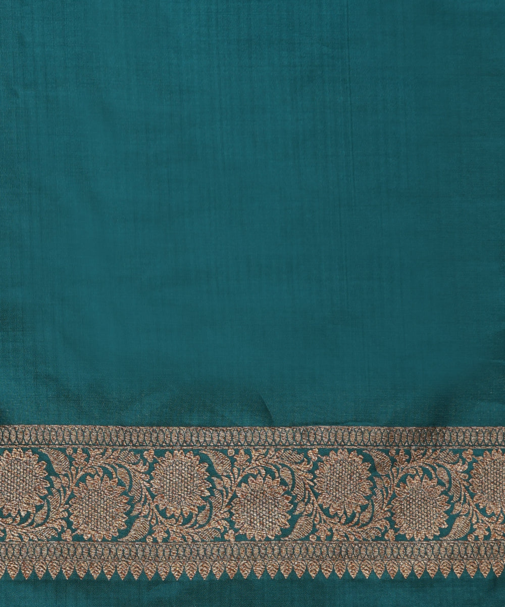 Teal_Green_Handloom_Kimkhab_Pure_Katan_Silk_Banarasi_Saree_With_Maroon_Selvedge_WeaverStory_05