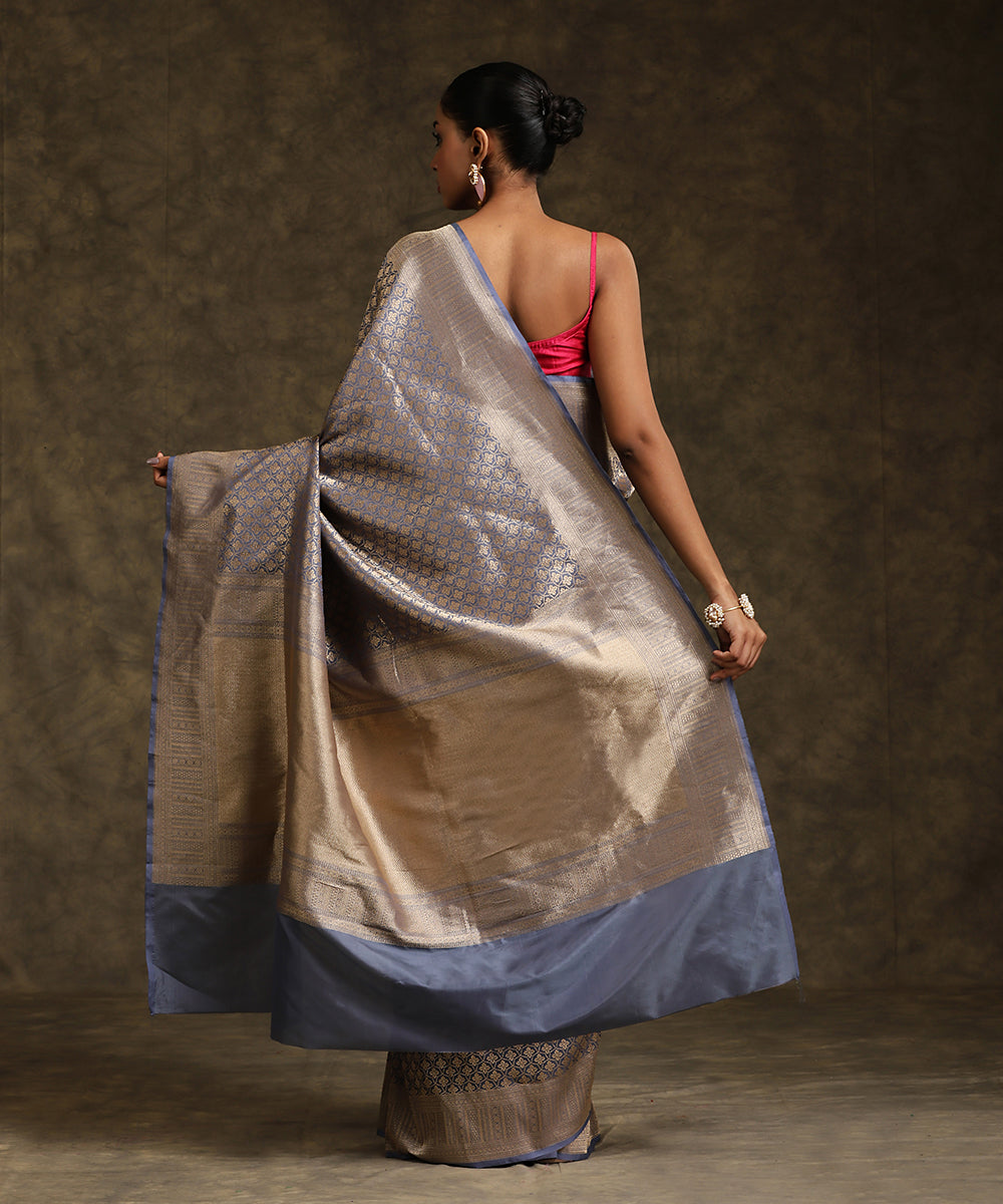 Handloom_Pewter_Grey_Pure_Katan_Silk_Banarasi_Kimkhab_Saree_WeaverStory_03