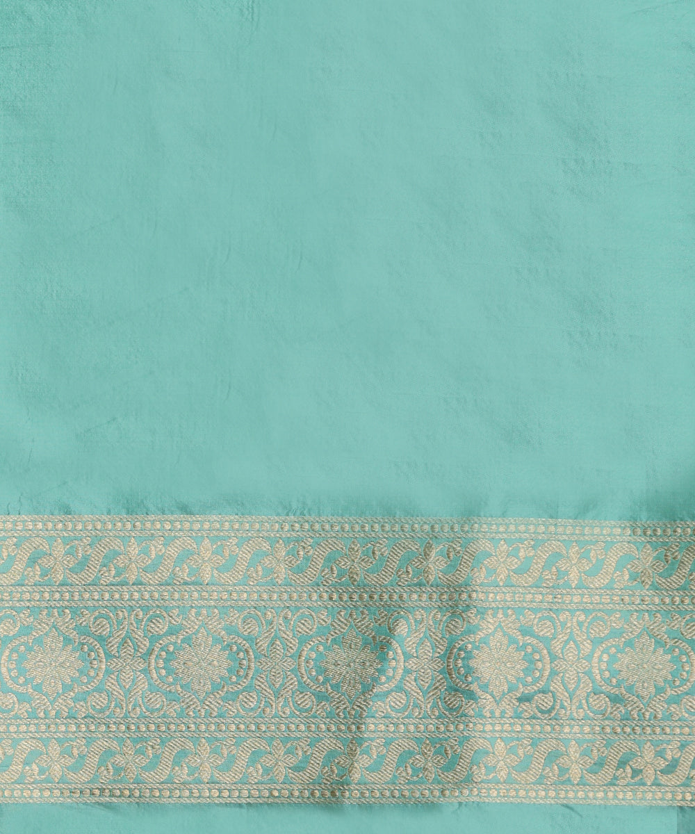 Mint_Green_Handloom_Pure_Katan_Silk_Banarasi_Saree_With_All_Over_Zari_Stripes_And_Border_WeaverStory_05