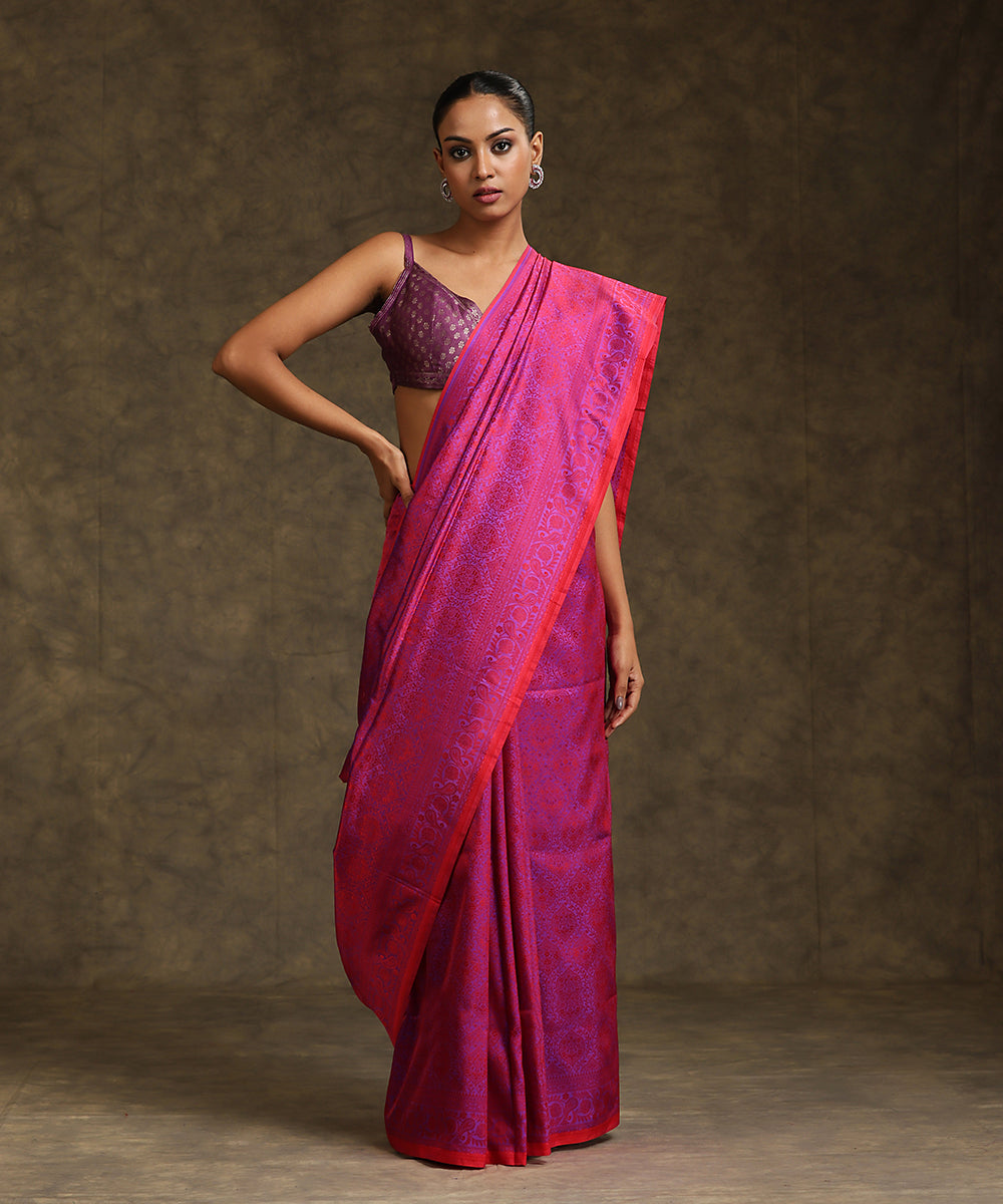 Voilet_Handloom_Double_Shade_Pure_Katan_Silk_Tanchoi_Banarasi_Saree_With_Red_Resham_Work_WeaverStory_02