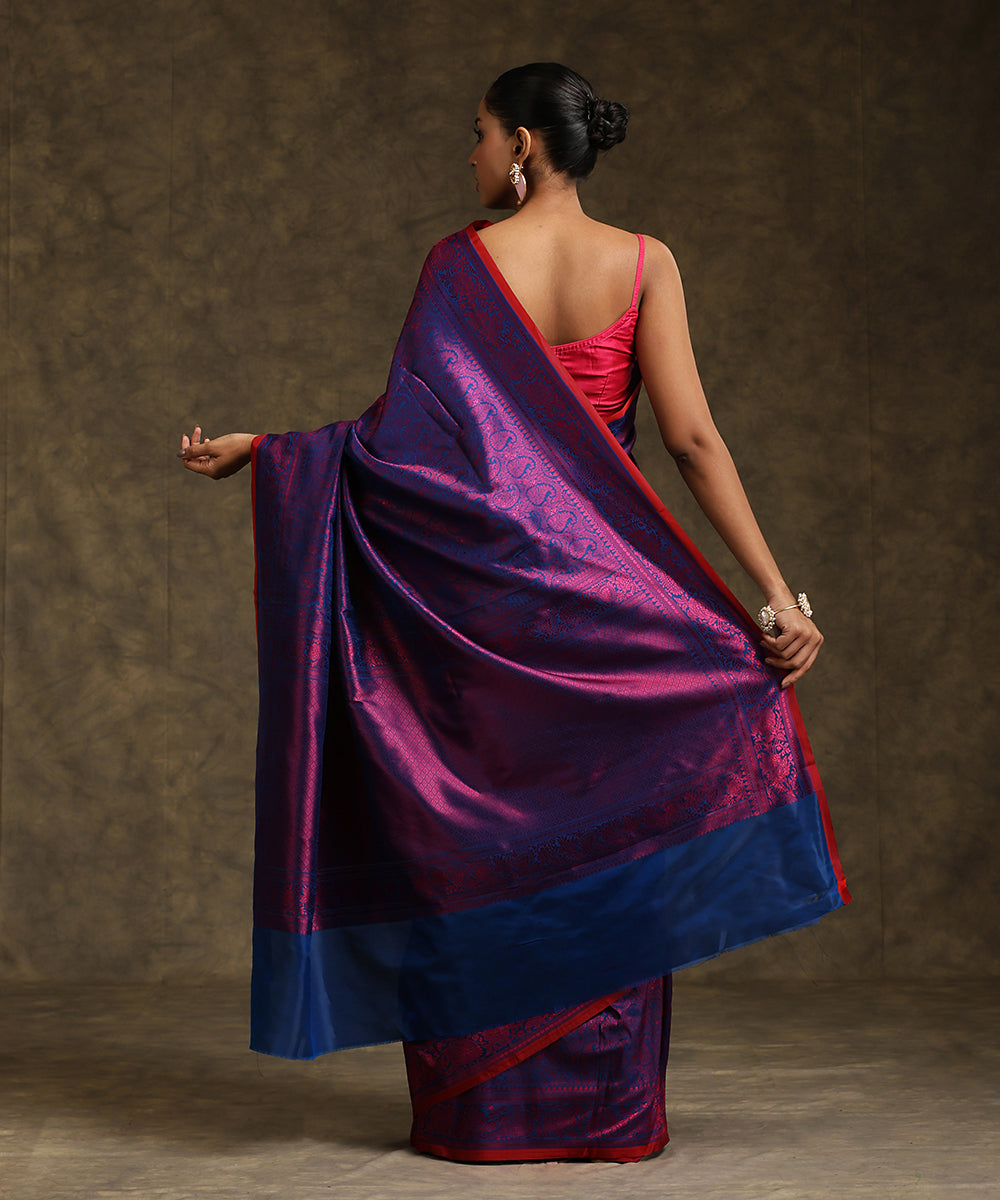 Handloom_Navy_Blue_Pure_Katan_Silk_Tanchoi_Banarasi_Saree_With_Magenta_Resham_Work_WeaverStory_03