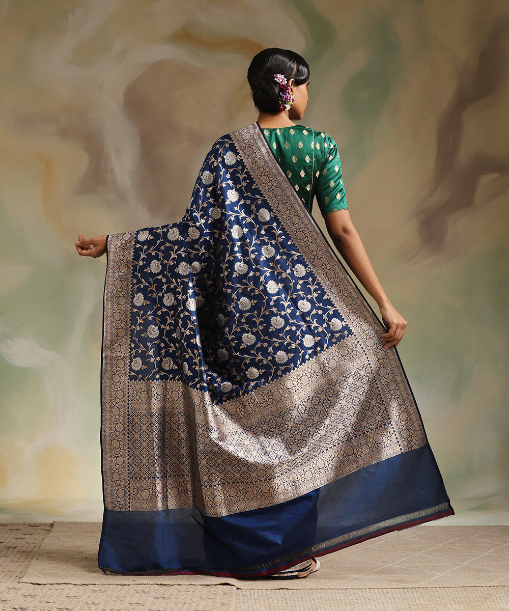 Navy_Blue_Handloom_Pure_Katan_Silk_Banarasi_Saree_With_All_Over_Sona_Rupa_Cutwork_Jaal_WeaverStory_03