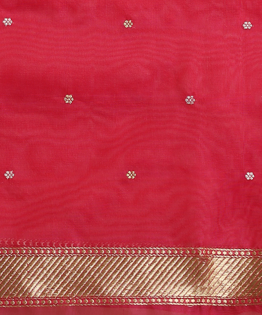 Hot_Pink_Handloom_Pure_Kora_Silk_Banarasi_Saree_With_Kadhwa_Booti_WeaverStory_05