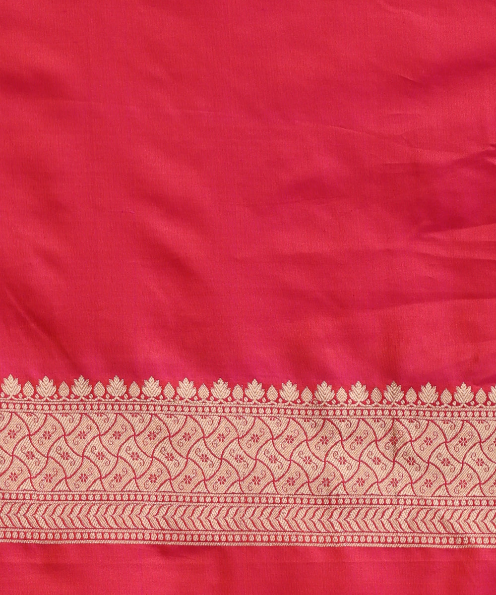 Hot_Pink_Double_Shade_Handloom_Pure_Katan_Silk_Banarasi_Saree_With_Golden_Cutwork_Booti_WeaverStory_05