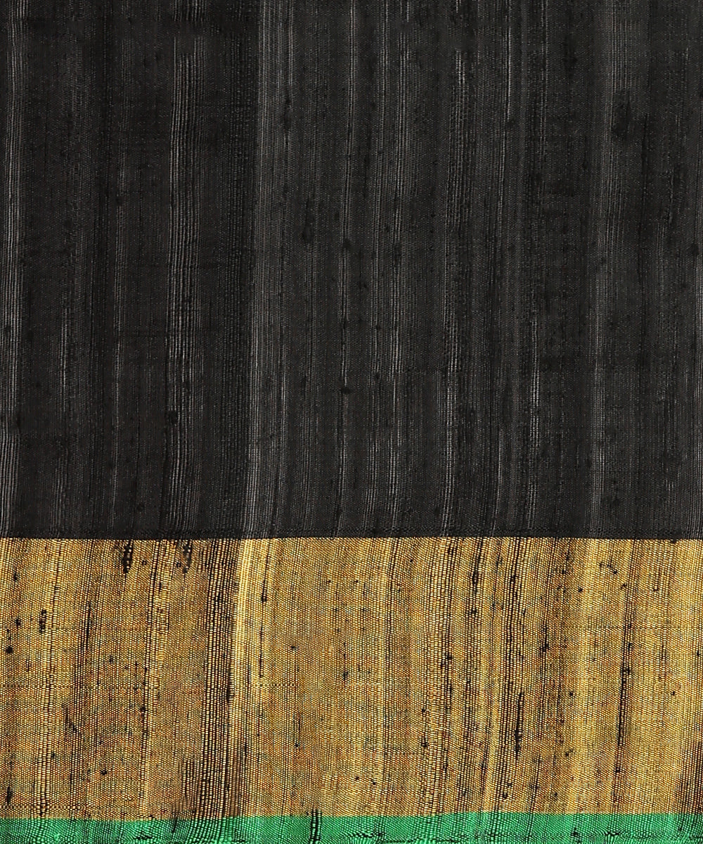 Handloom_Teal_And_Black_Double_Shade_Raw_Silk_Single_Ikat_Patola_Saree_WeaverStory_05