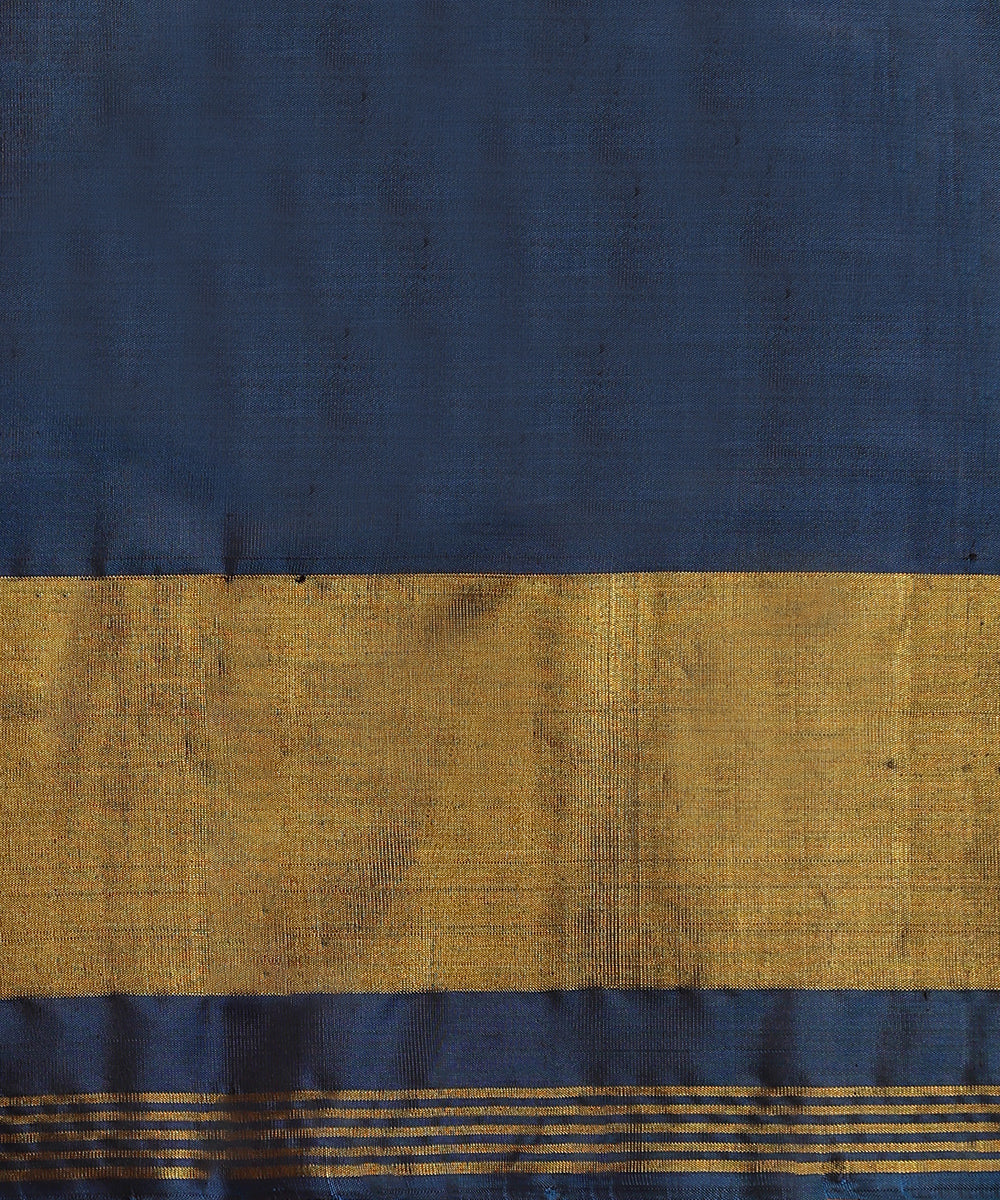 Handloom_Blue_Double_Shade_Pure_Mulberry_Silk_Single_Ikat_Patola_Saree_WeaverStory_05