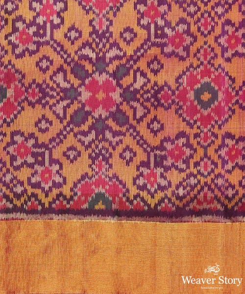Purple_And_Pink_Handloom_Pure_Mulberry_Silk_Ikat_Patola_Saree_With_Tissue_Border_WeaverStory_05