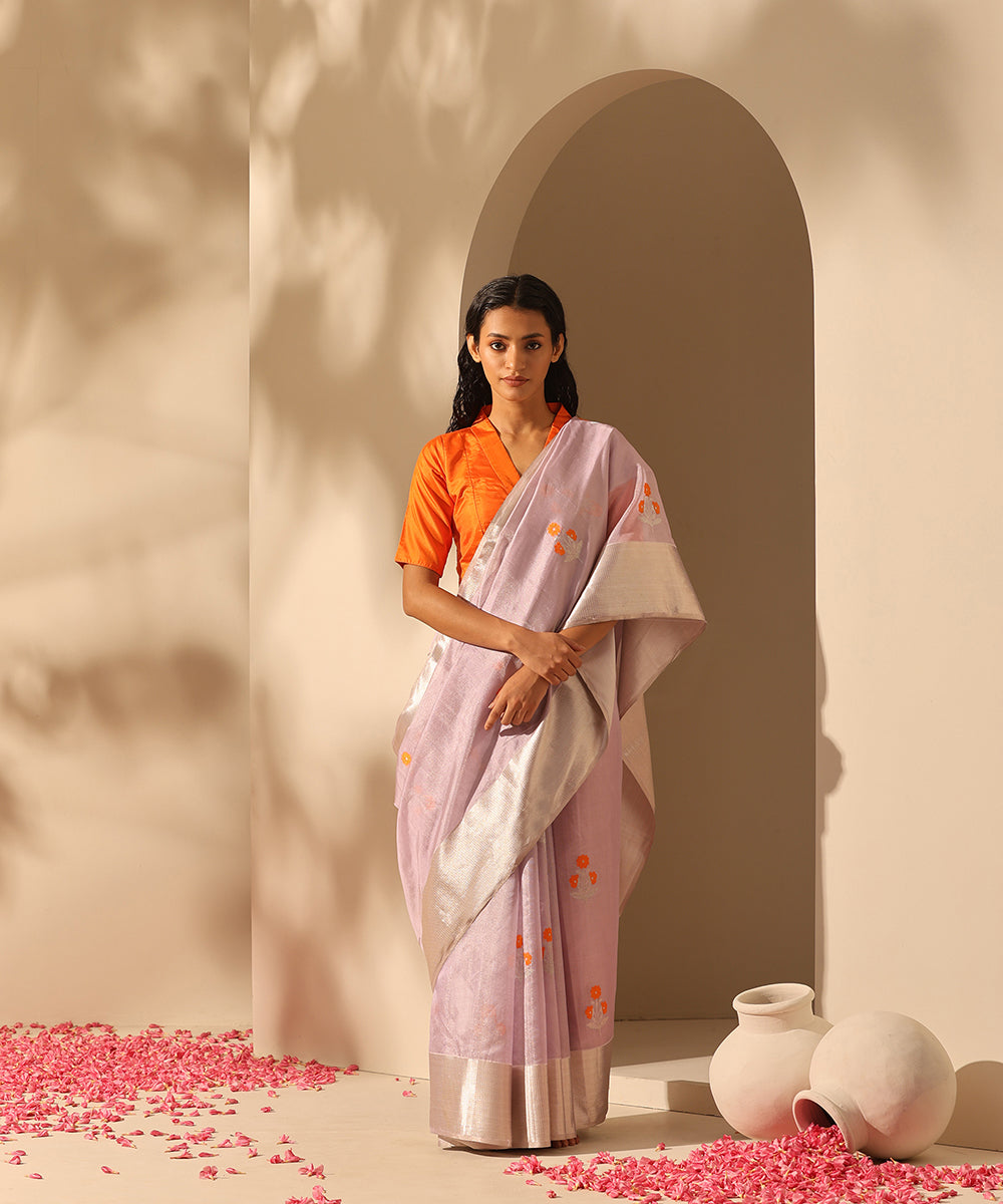 Lilac_Handloom_Tissue_Chanderi_Silk_Saree_With_Broad_Border_WeaverStory_02