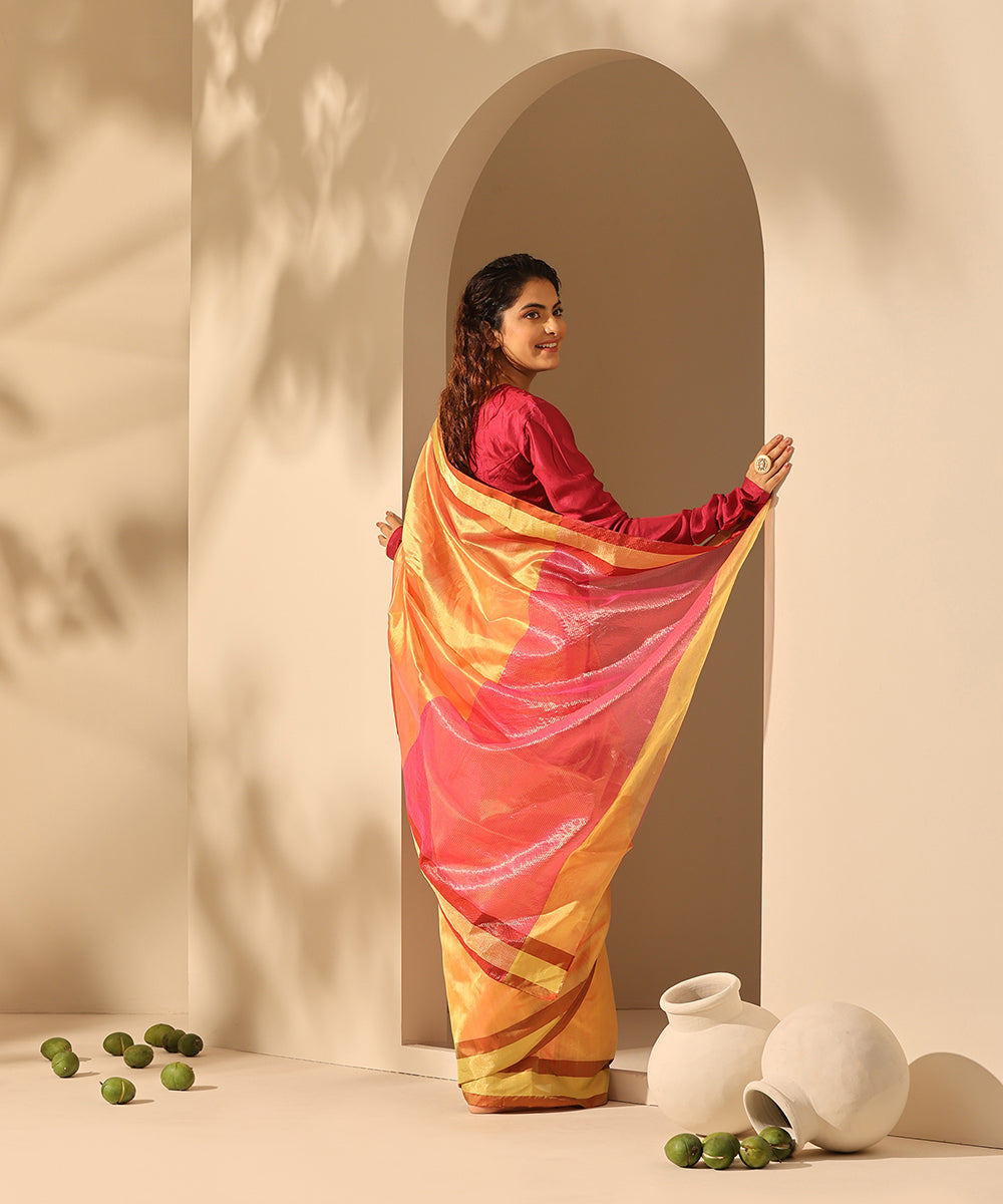 Mustard_And_Pink_Double_Shade_Handloom_Pure_Plain_Chanderi_Silk_Saree_WeaverStory_03