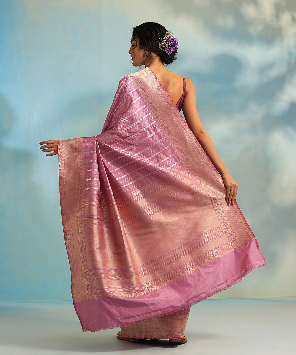 Handloom_Mauve_Pure_Katan_Silk_Banarasi_Saree_With_Gold_And_Silver_Zari_Stripes_WeaverStory_03
