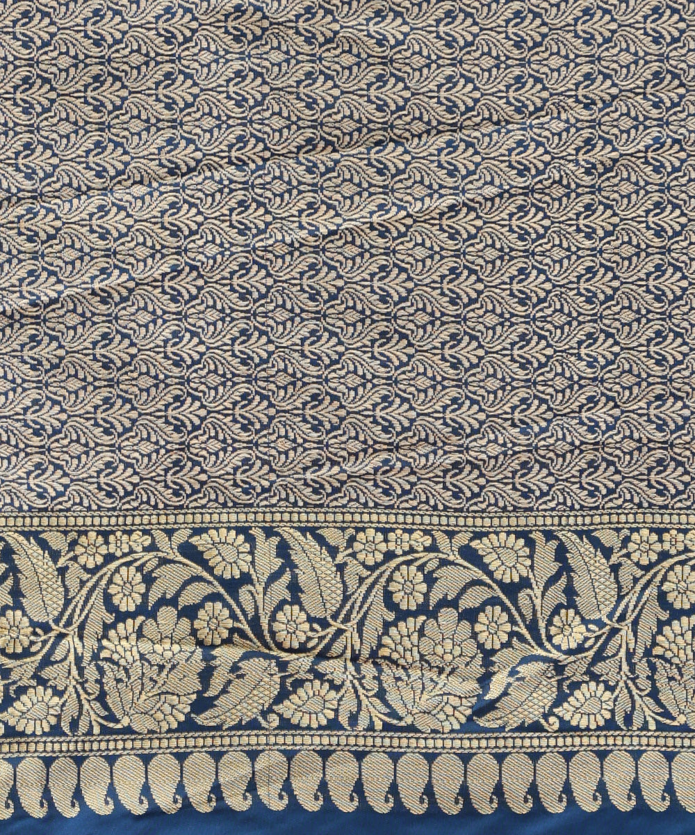 Blue_Handloom_Pure_Katan_Silk_Meenakari_Banarasi_Saree_With_Aada_Bel_WeaverStory_05