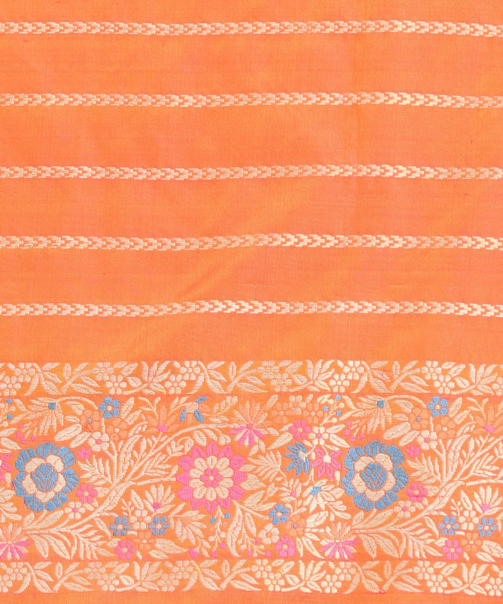 Peach_And_Orange_Dual_Tone_Handloom_Pure_Katan_Silk_Banarasi_Saree_With_Meenakari_WeaverStory_05