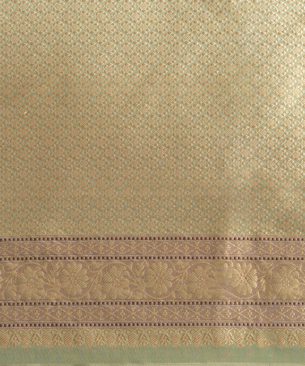 Cardamom_Green_Handloom_Pure_Kora_Silk_Banarasi_Saree_With_Kadhwa_Border_WeaverStory_05