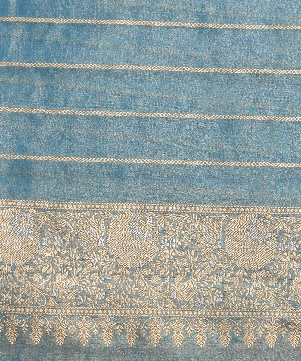 Turquoise_Blue_Handloom_Pure_Kora_Silk_Banarasi_Saree_With_Kadhwa_Jaal_WeaverStory_05