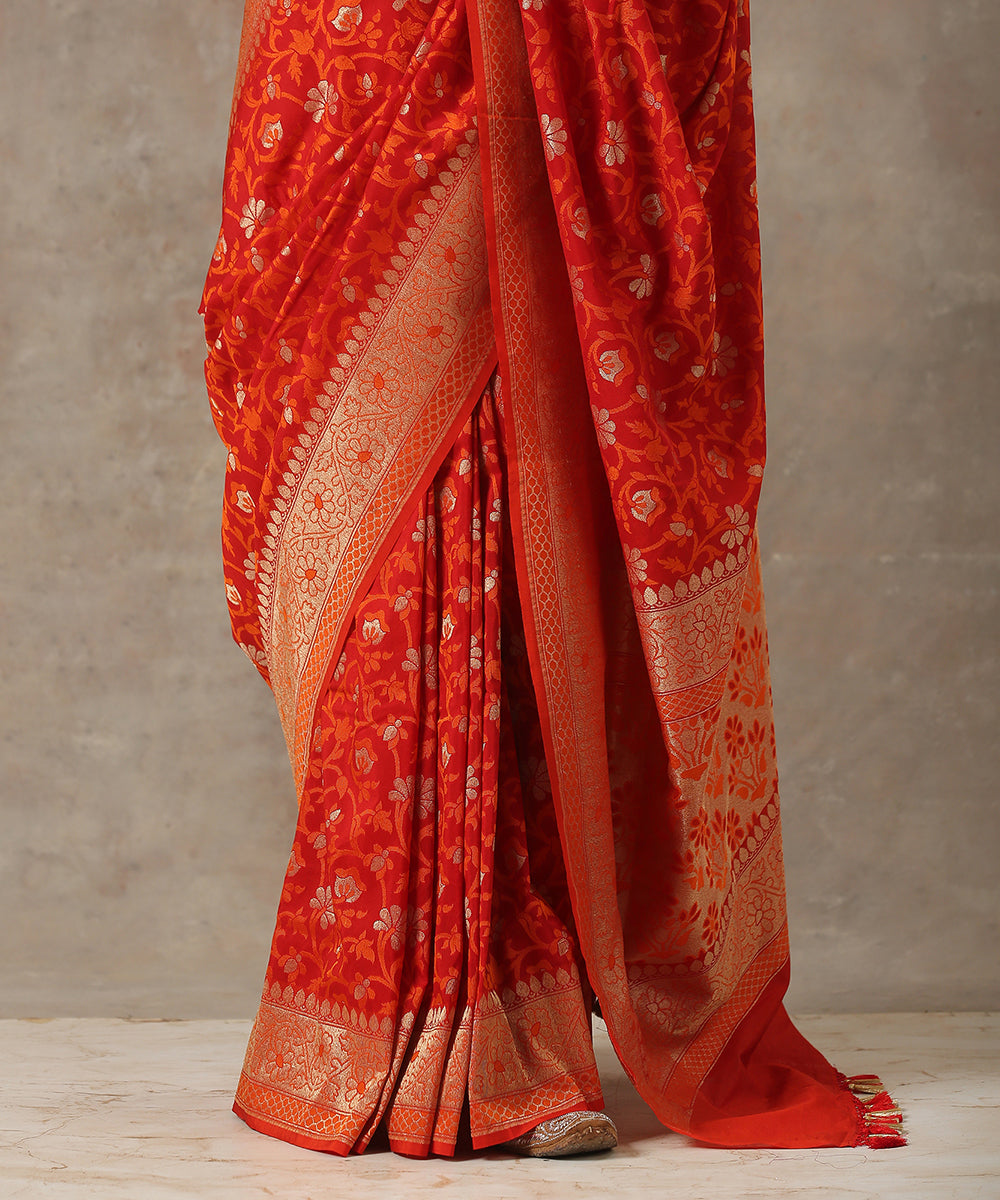 Handloom_Orange_Katan_Georgette_Banarasi_Patola_Saree_with_Cutwork_Weave_WeaverStory_04