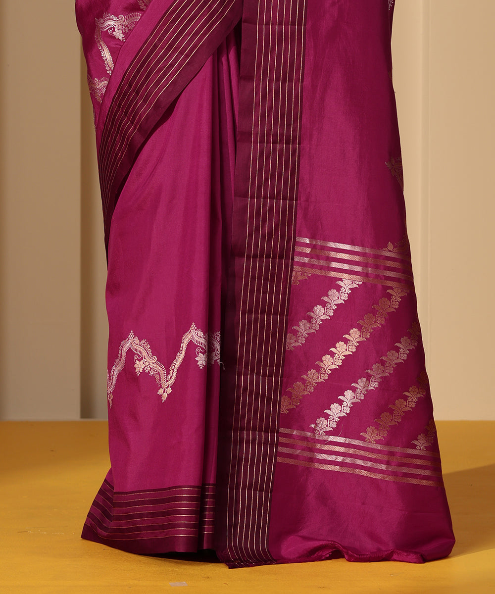 Handloom_Plum_Pure_Katan_Silk_Banarasi_Saree_With_Kadhwa_Chevron_Border_WeaverStory_04