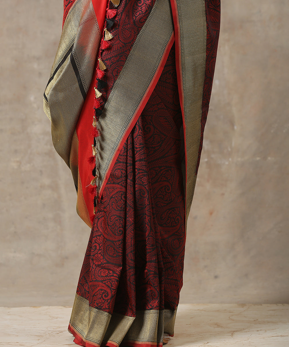 Black_and_Red_Handloom_Katan_Georgette_Jamawar_Banarasi_Saree_WeaverStory_04