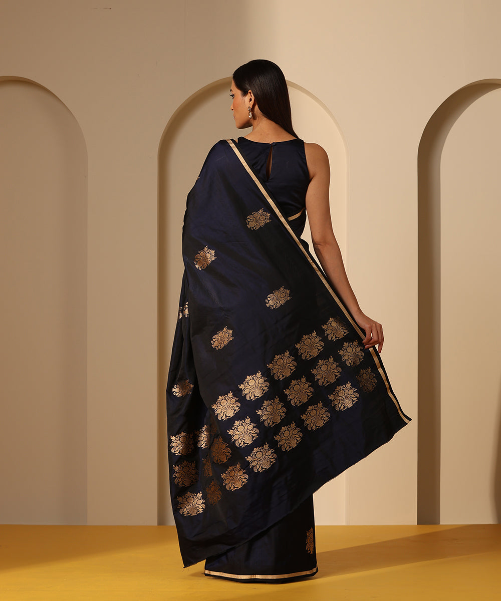 Black_Handloom_Pure_Satin_Silk_Banarasi_Saree_With_Kadhwa_Boota_WeaverStory_03