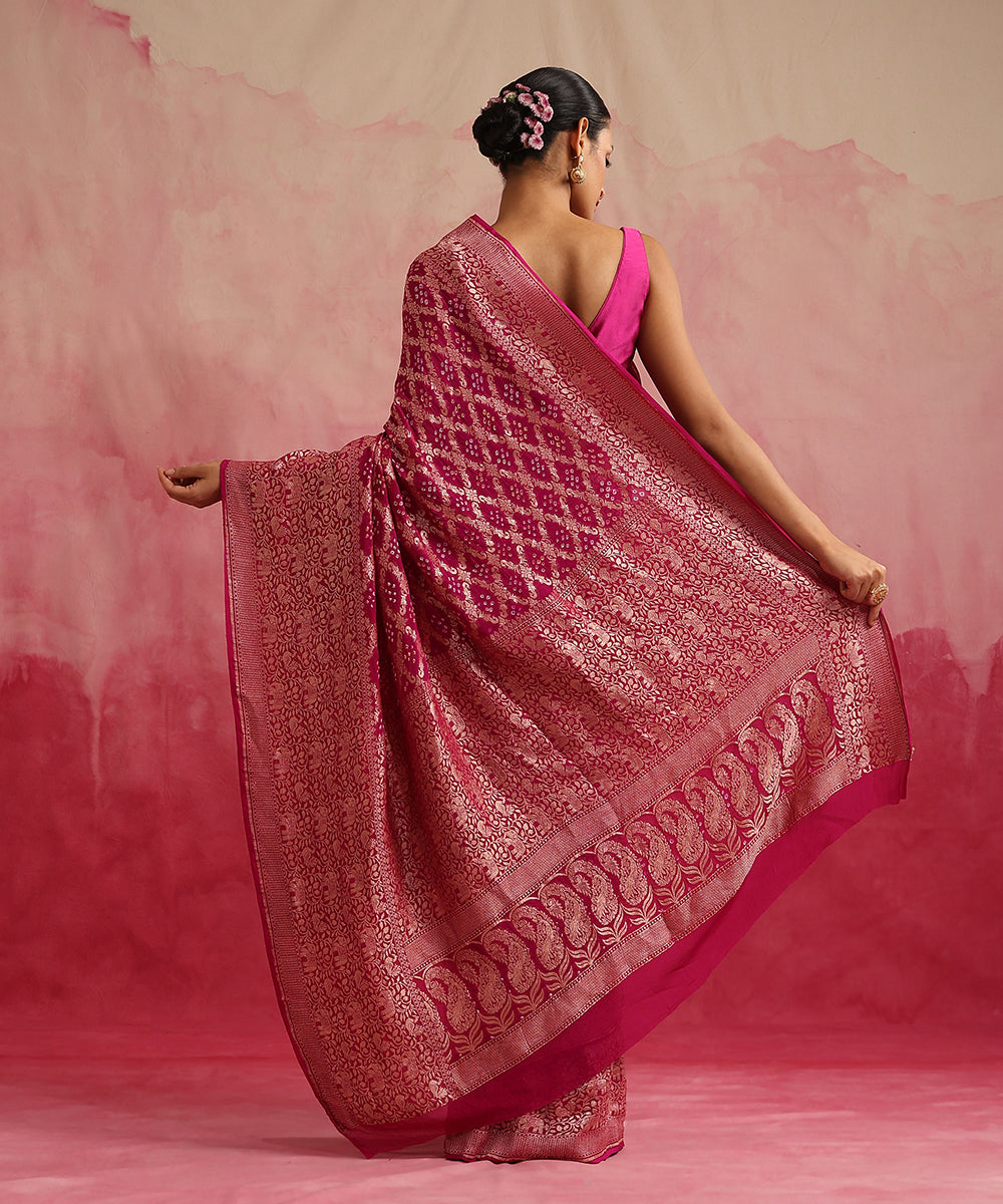 Purple_Handloom_Pure_Georgette_Banarasi_Bandhej_Saree_With_Cutwork_Weave_WeaverStory_03