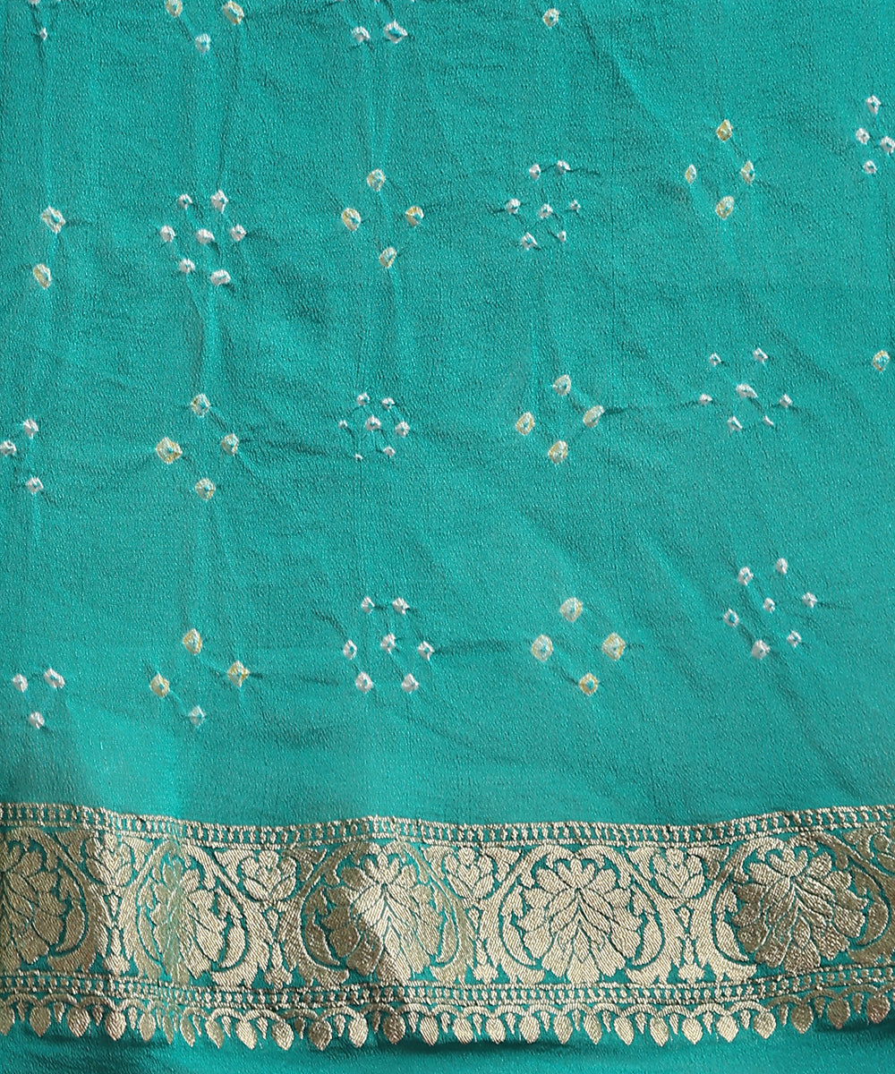 Aqua_Ombre_Dyed_Handloom_Pure_Georgette_Banarasi_Bandhej_Saree_WeaverStory_05