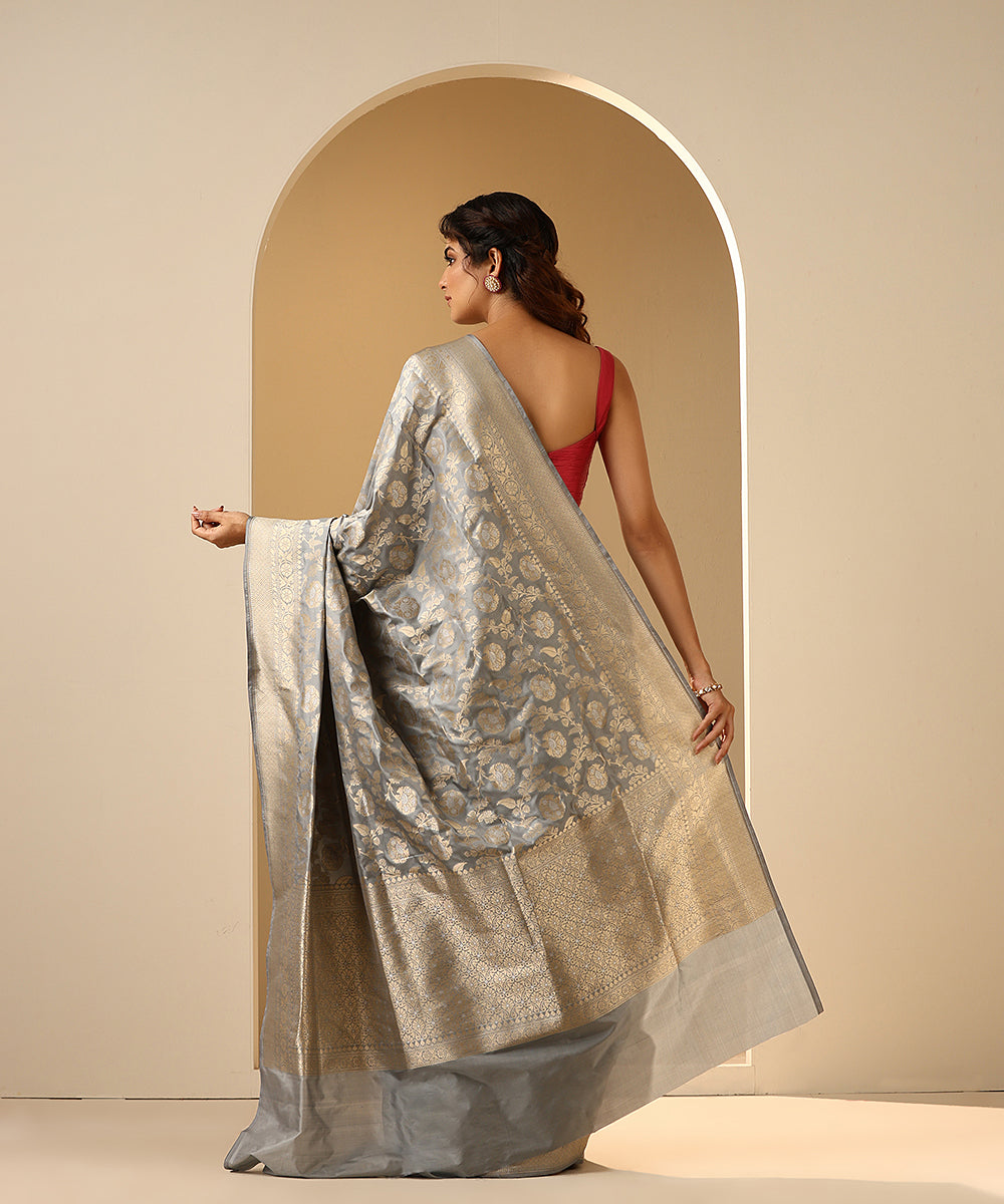 Grey_Handloom_Pure_Katan_Silk_Banarasi_Saree_With_Sona_Rupa_Zari_Jaal_WeaverStory_03