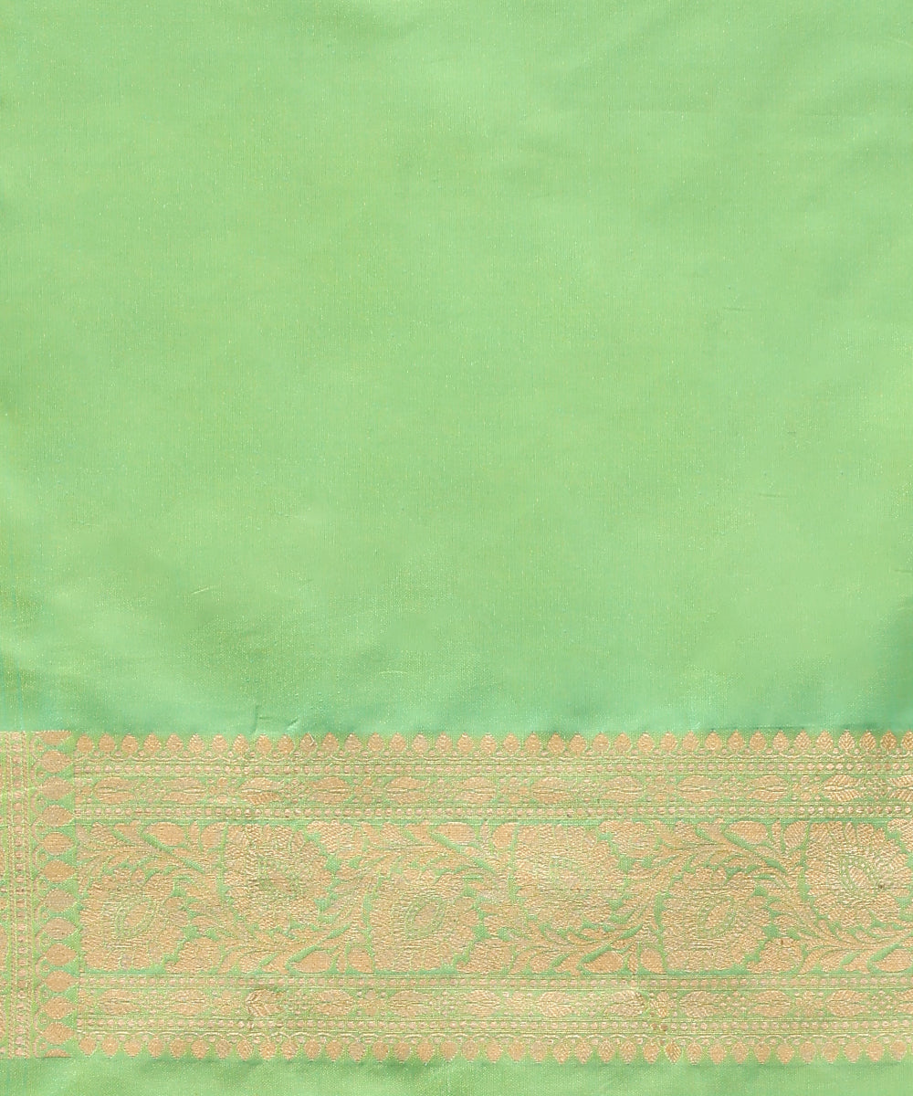 Handloom_Lime_Green_Pure_Katan_Silk_Saree_With_Sona_Rupa_Zari_Jaal_WeaverStory_05