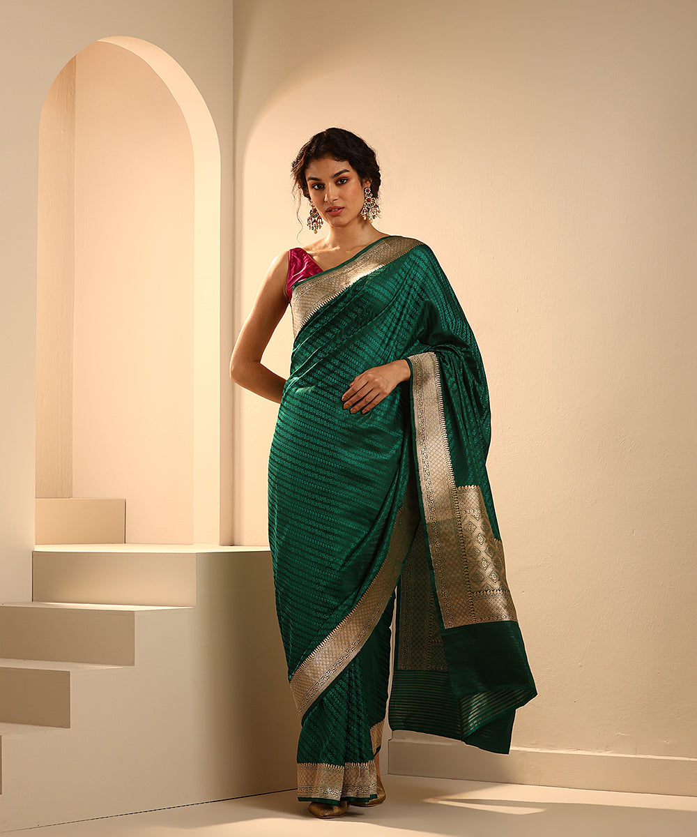 Green_Handloom_Pure_Satin_Silk_Tanchoi_Banarasi_Saree_With_Zari_Palla_WeaverStory_02
