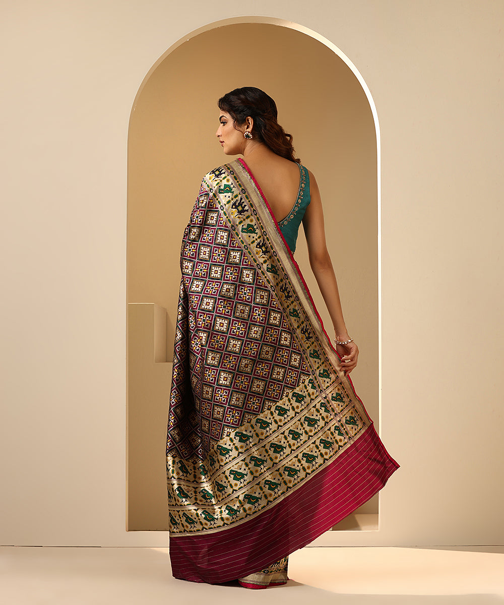 Handloom_Purple_Double_Warp_Pure_Katan_Silk_Patola_Saree_With_Meenakari_WeaverStory_03