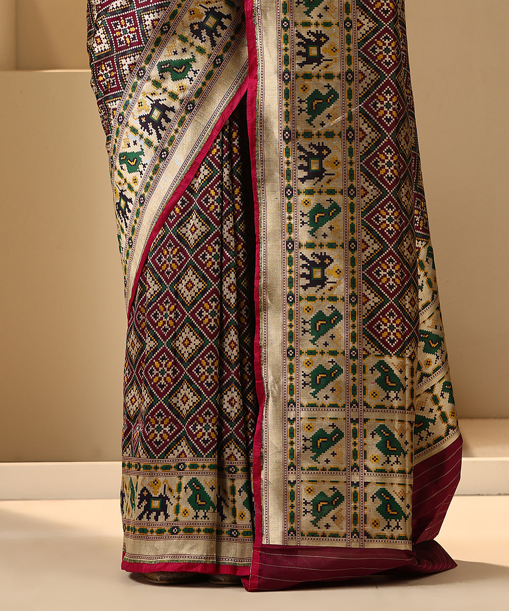 Handloom_Purple_Double_Warp_Pure_Katan_Silk_Patola_Saree_With_Meenakari_WeaverStory_04