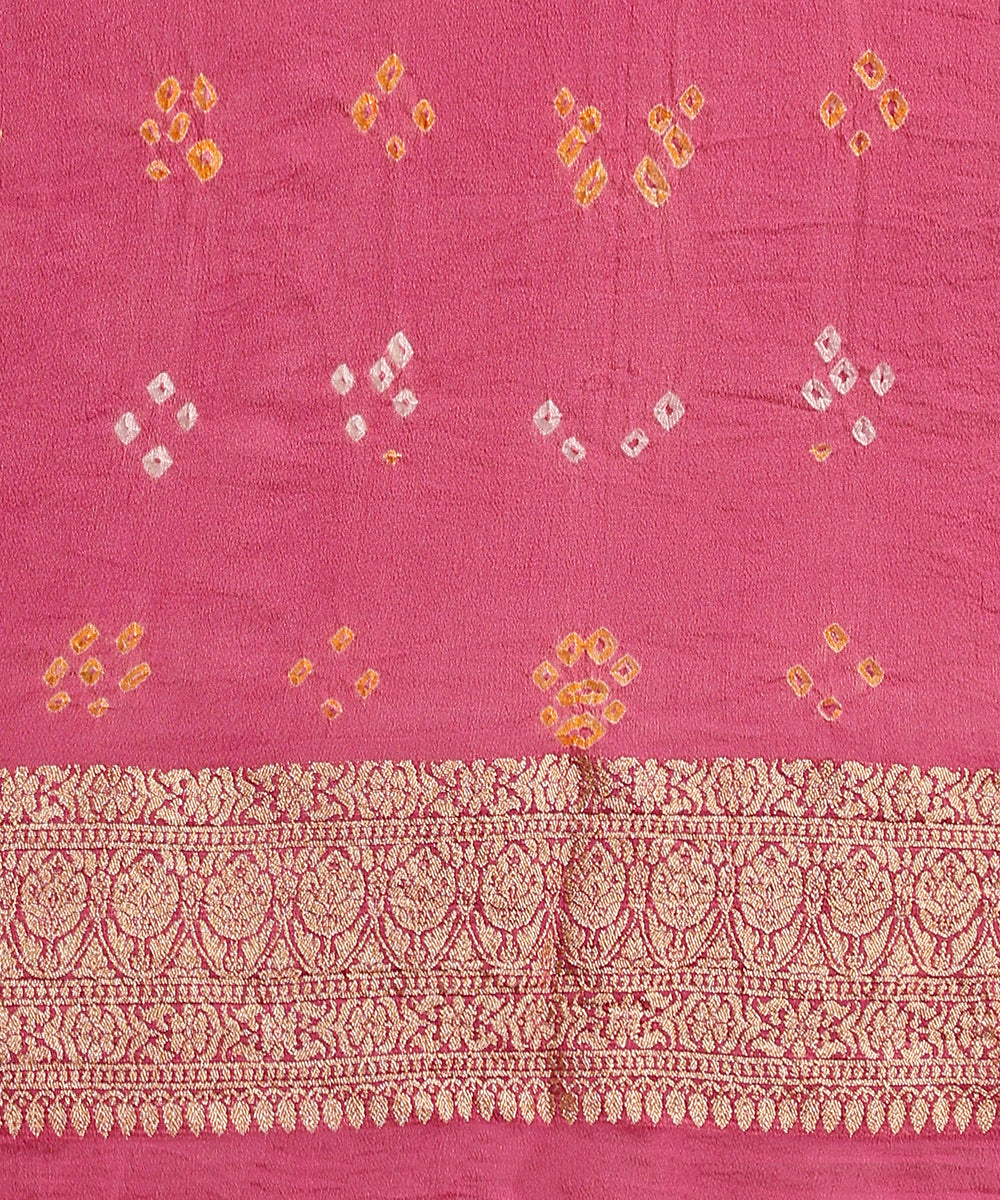 Dusty_Pink_Handloom_Pure_Georgette_Banarasi_Bandhej_Saree_WeaverStory_05
