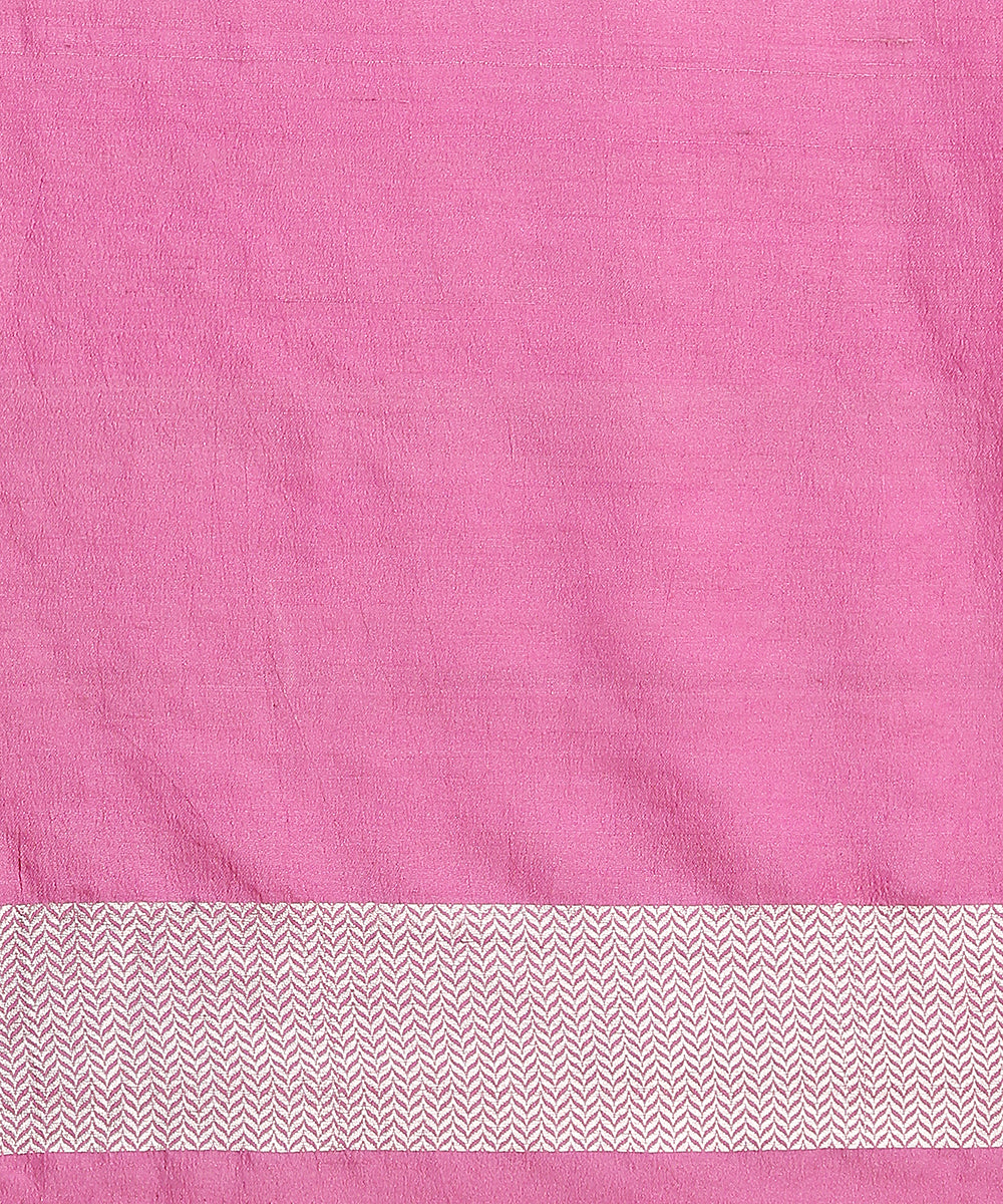 Handloom_Mustard_And_Pink_Pure_Tusser_Georgette_Banarasi_Saree_With_Cutwork_Booti_WeaverStory_06