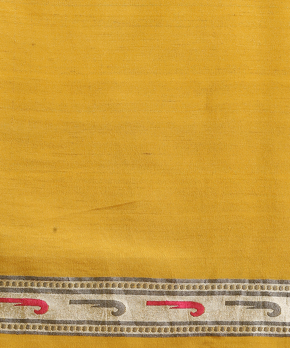 Handloom_Mustard_Pure_Tusser_Georgette_Banarasi_Saree_With_Multicolour_Border_WeaverStory_06