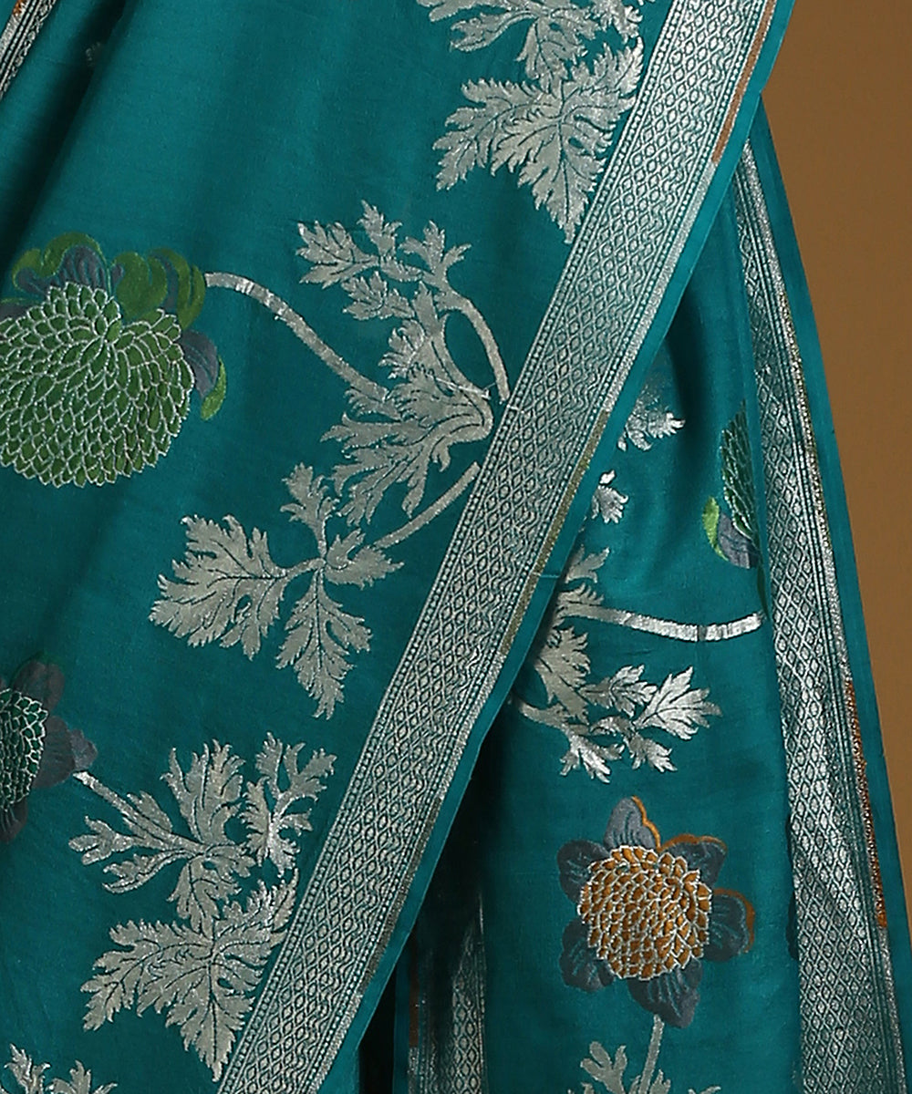 Handloom_Blue_Pure_Tusser_Georgette_Banarasi_Saree_With_Zari_Work_WeaverStory_04
