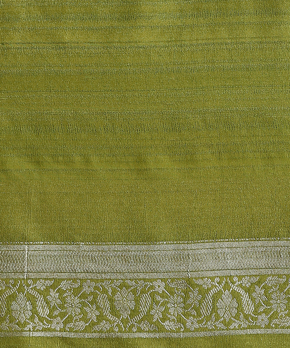 Handloom_Teal_And_Green_Pure_Tusser_Georgette_Banarasi_Saree_With_Floral_Bootas_WeaverStory_06